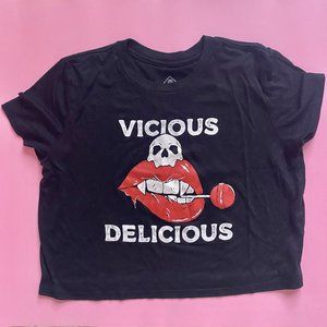 SAVAGE BARBELL CROP TEE (Medium)